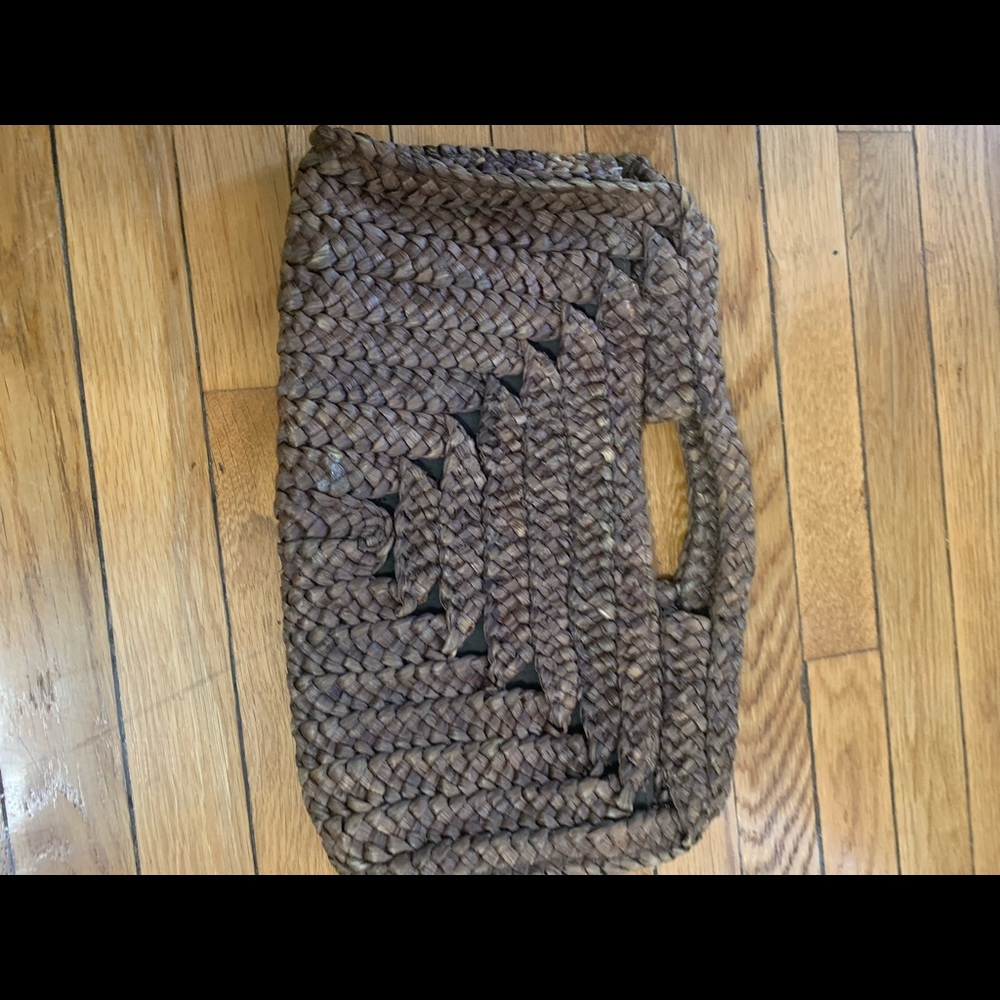 H&M top handle straw bag
